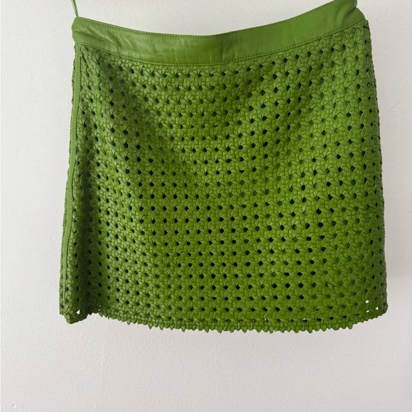 Alice + Olivia Perforated Green Blazer